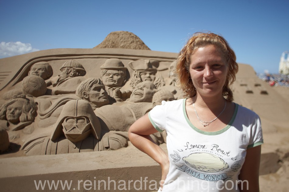 Wendi with sand sculpture